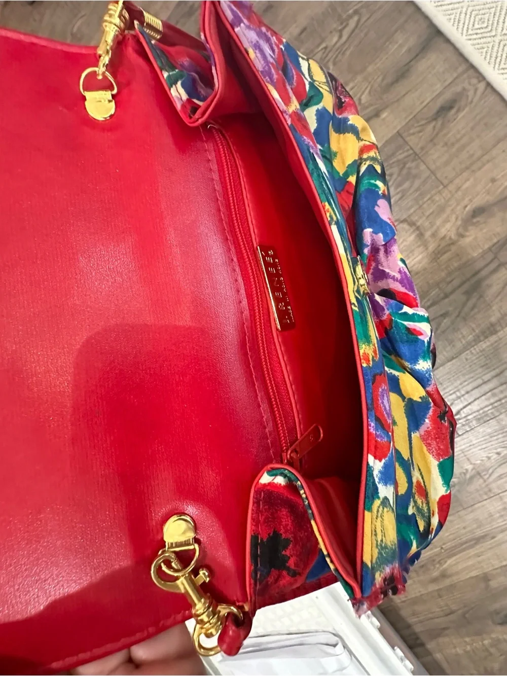 J. Renee’ Red Floral Crossbody / Clutch Bag